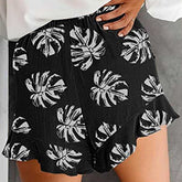 Pantalones cortos de cintura alta con estampado de moda, pantalones casuales holgados de talla grande